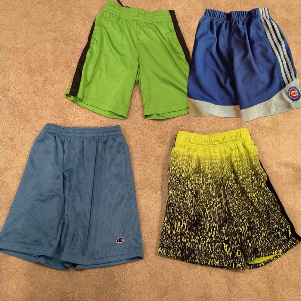 Reebok Champion Adidas Small Athletic Shorts Drawstring & Pockets Green Lot of 4